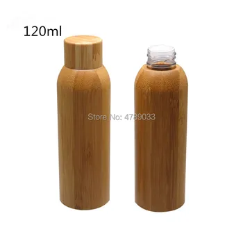 10 adet Bambu Kozmetik Emülsiyon/Losyon Doldurulabilir Şişe vidalı kapak Boş Plastik Makyaj Sıvı Ambalaj Kabı 120ml