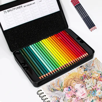 Renkli Kalemler Profesyonel Set 72/120/180 Renkler Yumuşak Balmumu Bazlı Çekirdek Çizim için Ideal Sanat Eskiz Gölgeleme Kutusu