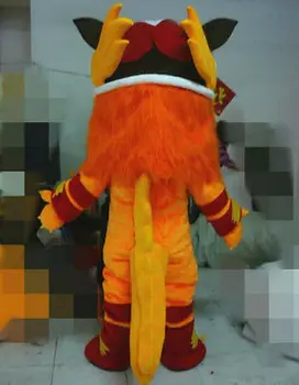 Sevimli aslan dans maskot peluş kostüm Çin zodyak kültür sanat Cadılar Bayramı Noel karnaval reklam kostüm