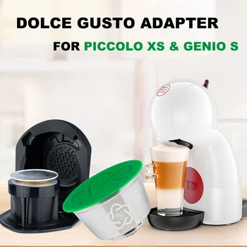 Yeniden kullanılabilir Kapsül Adaptörü Dolce Gusto Kahve Kapsül Dönüştürmek ile Uyumlu Genio S & Piccolo XS Makinesi Çelik Kahve Bakla