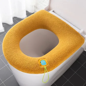 Kalınlaşmış Tuvalet klozet kapağı Kolu ile Evrensel Banyo Aksesuarları Yıkanabilir Yumuşak Closestool Mat Pad Banyo Bide Kapak