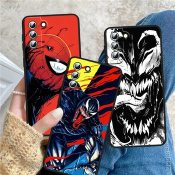 Marvel Avengers Süper Kahraman Venom Telefon Kılıfı İçin Samsung S8 S9 S10 S20 S21 S22 Artı 4G S10e 5G Lite Ultra FE Siyah Funda Kapak