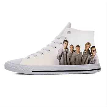 Sıcak Backstreet Erkek Müzik Grubu Serin Moda Komik Rahat Bez Ayakkabı Yüksek Top Hafif Nefes 3D Baskı Erkekler Kadınlar Sneakers