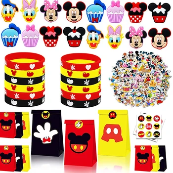 146 adet Mickey Mouse parti oyuncakları Bilezikler hediye keseleri Çocuklar için Doğum Günü Partisi Sınıf Ödülleri Pinata Dolgu Mickey Parti Malzemeleri