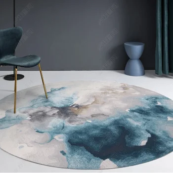 Modern Soyut Yuvarlak Halılar Dekorasyon Yatak Odası Başucu Halı Geniş Alan Kilim Salon için bilgisayar sandalyesi Mat Özelleştirilebilir
