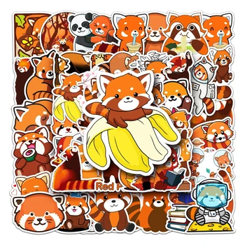 50 adet Kırmızı panda Etiketler çıkartması scrapbooking dıy pasters ev dekorasyon telefon dizüstü su geçirmez karikatür 