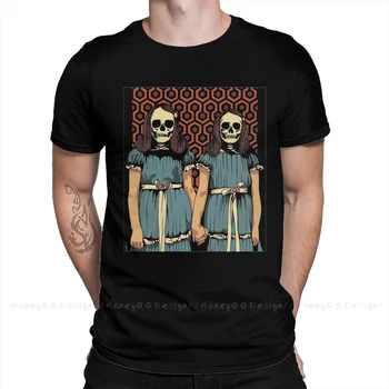 Parlayan Jack Torrance Grady Twins Vektör Sanat Temel T-Shirt Erkekler Pamuk Kısa Yaz Kollu Rahat Artı Boyutu Gömlek Yetişkinler