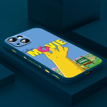 Aşk Kalp Sevimli Simpsons Apple iPhone 13 12 Mini 11 Pro XS MAX XR X 8 7 6S SE Artı Sol Sıvı Silikon Jel telefon kılıfı