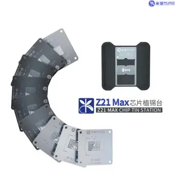MİJİNG Z21 MAX Çip Teneke İstasyonu Hassas Konumlandırma İPHONE A8-A16 CPU Qualcomm Snapdragon Hisilicon EMMC Reballing Şablon