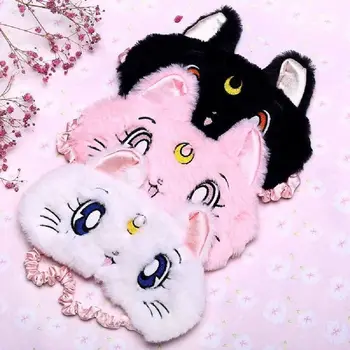 1 Adet Yeni Rahat Sevimli Göz Maskesi Dinlenme ve Uyku için Kedi Desen Kör Maskesi Seyahat Relax Yardım Körü Körüne Sıcak Satış