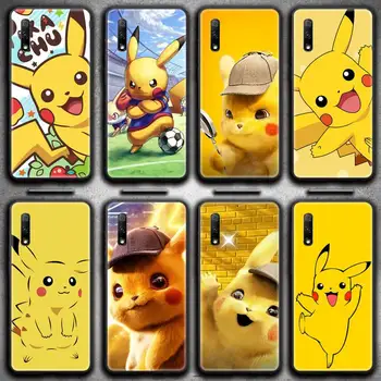 Sevimli karikatür Pikachu telefon kılıfı için Huawei Onur 30 20 10 9 8 8x 8c v30 Lite görünüm 7A pro