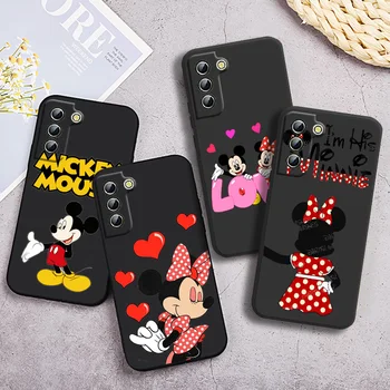 Disney Minnie Mouse Telefon Kılıfı İçin Samsung S8 S9 S10 S20 S21 S22 Artı 4G S10e 5G Lite Ultra FE Siyah Silikon Funda Kapak Yumuşak