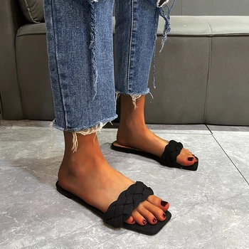 Kadın Sandalet Burnu açık Yaz Flats Ayakkabı Kadın Hafif Bayanlar Büyük Boy Zapatos Mujer Kapalı Ytmtloy Ev Sapatos