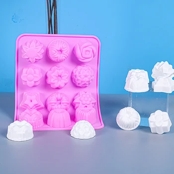Justdolife Mini Silikon Kek Kalıbı Buz Küpü Tepsi DIY Yapışmaz 12 Kavite Çikolata Fondan Kalıp 3D Pasta Jöle Pişirme Araçları