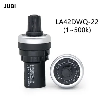 LA42DWQ-22 1K 2K 5K 10K 22mm DiameterPrecise hız ayarı Tencere Döner Potansiyometre Dönüştürücü İnvertör Direnç Anahtarı