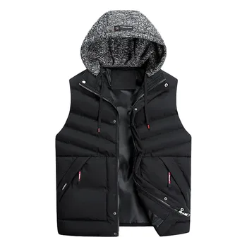 Kış Erkek Yelek Ceket Yeni Rüzgar Geçirmez Sıcak Kolsuz Ceket Sıcak satış Kalınlaşmak Yelek Parkas Casual Yelekler Erkekler Moda Kapşonlu 202