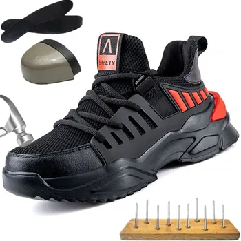 Holfredterse Hafif Erkek Güvenlik ayakkabıları Yıkılmaz iş ayakkabısı Nefes Ayakkabı Çelik Burunlu Ayakkabı Ayakkabı Güvenlik 1688-628