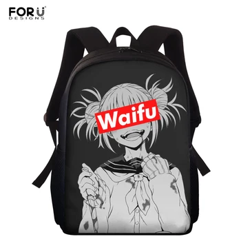 FORUDESIGNS Karikatür 15 inç okul çantası Japon Anime Öğrenci okul çantası Kız Erkek Genç Sırt Çantası Kitap Çantaları