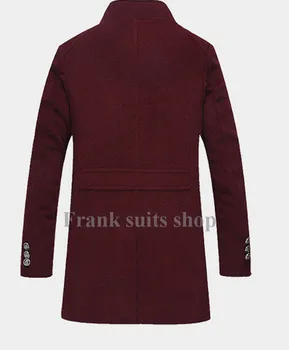 Özel yapılmış Yeni Kış Yün Ceket Erkek Ceket Tek Göğüslü Yün Siper Erkek Ceket Ve Uzun Ceket Erkek Palto