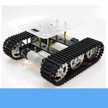 Mini T100 Metal Akıllı Paletli Robot Tankı Şasi Yüksek Torklu Motor Ücretsiz Akrilik Panel DIY Ahududu Pi İle Uyumlu / Arduino