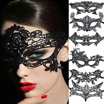 Tilki Maskesi Siyah Dantel Kadınlar Seksi Cosplay Oyuncak Kostümleri Parti Gece Kulübü Kraliçe Kelebek Hayvan Göz yüz için maske Kadın Parti Elbise