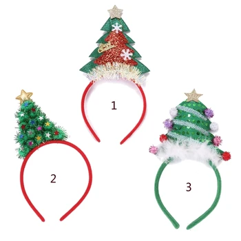 Noel Ağacı Kafa Bandı Noel Saç Çember SequinChristmas Kafa Bandı Noel Şapkalar Glitter Noel Partisi Şapkalar