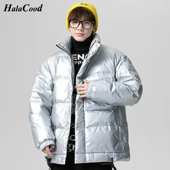 HALACOOD Kış Parka Erkekler Rüzgarlık Artı Ördek uzun kaban Kalın Sıcak Rüzgar Geçirmez Ceket Erkek Askeri Anorak Ceketler erkek Aşağı Ceket