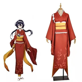 Bungo Sokak Köpekleri Kostüm japon animesi Figürü Izumi Kyouka Kol Kollu Elbise Yay Bel Mühür Kimono Kadınlar için Cosplay Kostümleri