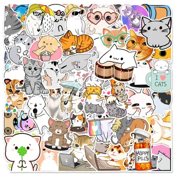 10/30/50 adet Sevimli Kediler Hayvan Graffiti Çıkartmalar Karikatür Çıkartmaları Çocuk Oyuncak DIY Günlüğü Telefon Scrapbooking Dizüstü Su Geçirmez Çıkartmalar