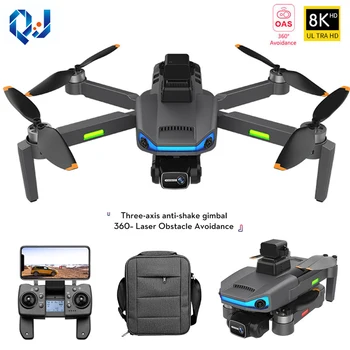 QJ AE3 Pro Max GPS Drone 8K Çift Kamera 6 Eksen EIS Gimbal 5G Wıfı FPV Katlanır Quadcopter Uzaktan Kumanda Mesafesi 1500M Hediye Oyuncak