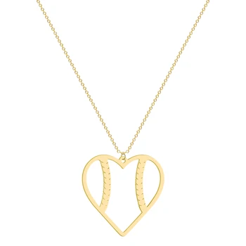 Paslanmaz Çelik Beyzbol Aşk Kolye Kalp şeklinde Kolye Romantik Takı Kız Arkadaşı için Parti yıldönümü hediyesi