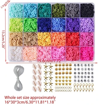 24 Renkler 5400 Adet dağınık boncuklar Polimer Kil Giyim Aksesuarları DIY El Yapımı Zanaat Takı Kolye