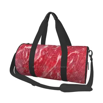 Biftek Büyük Kapasiteli omuzdan askili çanta Alışveriş Depolama Açık Gıda Et Sığır Cadılar Bayramı Korkunç