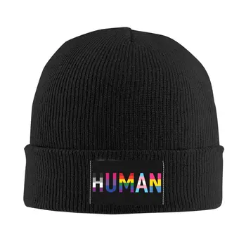 Insan LGBT Örme Şapka Kasketleri Sonbahar Kış Şapka Sıcak Renk Eşcinsel Gurur Biseksüel Lezbiyen Gökkuşağı Harajuku Kapaklar Erkekler Kadınlar için