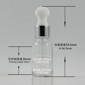 yüz kremi için pipetli kozmetik ambalaj boş 15ml uçucu yağ cam damlalıklı şişe