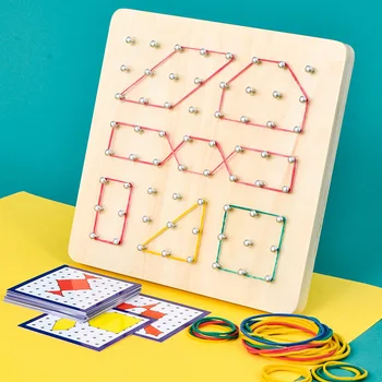 Ahşap Oyuncaklar Montessori Bebek Yaratıcı Grafik Kauçuk Kravat Tırnak Panoları Kartları Çocukluk öğretici oyuncaklar Çocuk Oyuncakları Eğitici