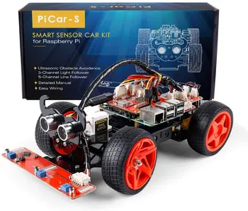 SunFounder Ahududu Pi Akıllı Robot Araç Kiti Çocuklar ve Yetişkinler için, Görsel Programlama, İşık Takip Modülü, Hat İzleme