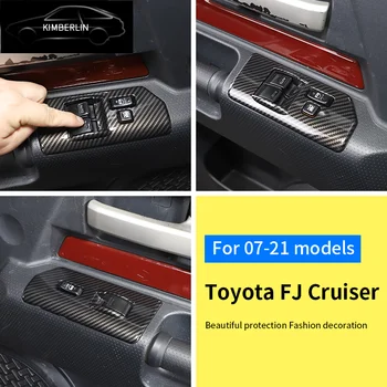 07-21 Toyota FJ Cruiser için cam kaldırma düğmesi çerçeve araba iç dekorasyon aksesuarları cam kaldırma anahtarı dekoratif çerçeve