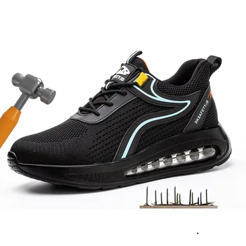 Güvenlik ayakkabıları Erkekler Anti-Smashing çelik burun Delinme Geçirmez İnşaat Hafif delikli sneaker iş ayakkabısı Kadın Kaliteli