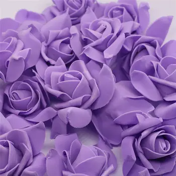 10 adet-100 adet Mor 7.5 cm PE Köpük Gül Çiçek Kafa yapay çiçek Düğün Doğum Günü Partisi İçin Ev DIY Dekorasyon