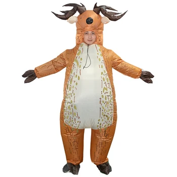 JYZCOS Hayvan Elk Şişme Kostüm Rol Oynamak Tam giyisi Vahşi Hayvanlar Cosplay Cadılar Bayramı Karnaval Elbise