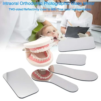 1 ADET Diş Ortodonti Çift Taraflı Aynalar Reflektör Diş Hekimliği Intra Oral Cam Kaplı Titanyum Diş Fotoğraf Aynaları