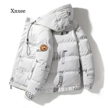 Erkek Hoodie Ceket Moda Kış sonbahar ceketi Kore Trend Kalınlaşma Kısa Parlak Ceketler Rahat Moda Dış Giyim Üst Giyim