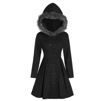 2021 Kadın Kışlık Mont Kemer İle Sıcak Kruvaze Faux Kürk Kapşonlu yaka Slim fit Ceket Uzun Palto