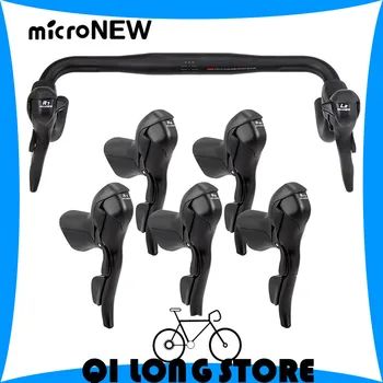 microNEW Yol bisikleti vites kolu alüminyum alaşımlı bisiklet çift kontrol şanzıman 2 * 7/8/9/10/11 hız fren kolu entegre