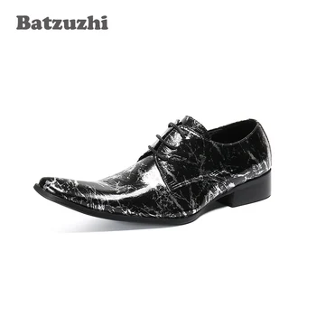 Batzuzhi Moda deri ayakkabı Erkekler Dantel-up Siyah Hakiki Deri Elbise Ayakkabı Iş Resmi Ayakkabı Sapato Masculino, büyük Boy 12