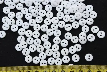 2000pcs-Mini Beyaz Reçine Yuvarlak Düğmeler 2 delik 9mm toptan veya renkleri seçin D25