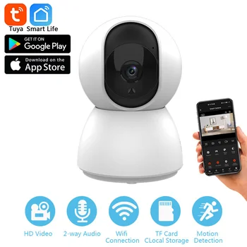 1080P Tuya Akıllı Mini WiFi IP Kamera Kapalı Kablosuz Gözetim Otomatik İzleme İnsan Ev Güvenlik CCTV bebek izleme monitörü Sıcak