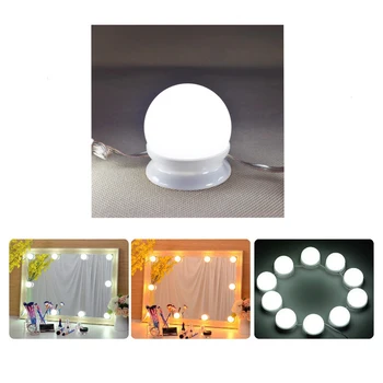 Led makyaj ışık kiti Tuvalet masası Duvar montaj 360 Derece Rotasyon Hollywood tarzı ışıklı makyaj aynası ışık USB şarj